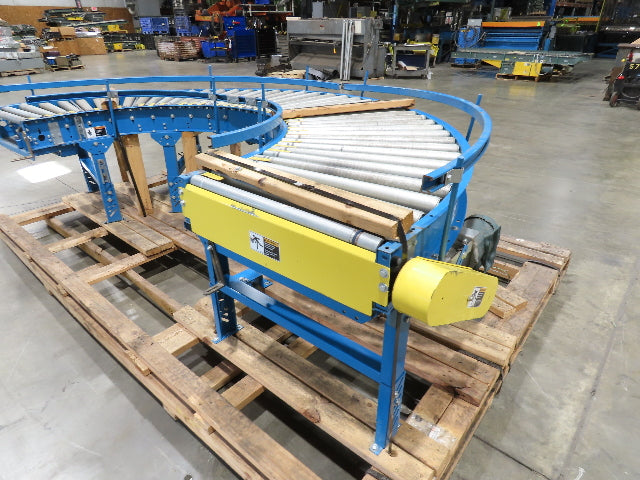 Hytrol 33"x 180° Curve Accumulation Roller Conveyor 30"BF .5Hp 460V Drive 75 FPM