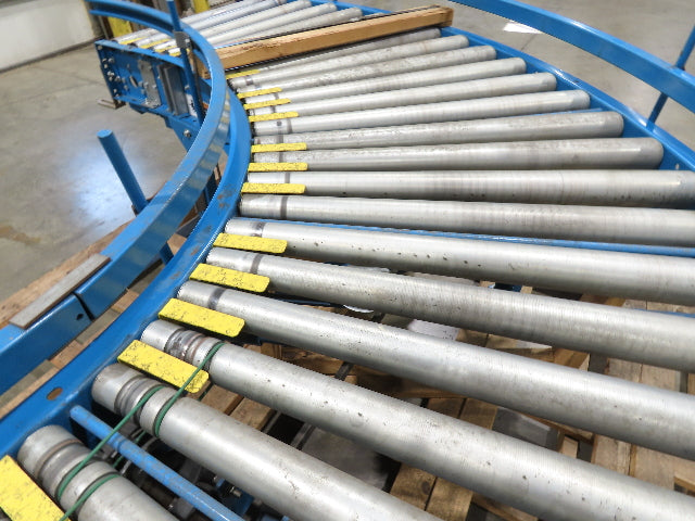 Hytrol 33"x 180° Curve Accumulation Roller Conveyor 30"BF .5Hp 460V Drive 75 FPM