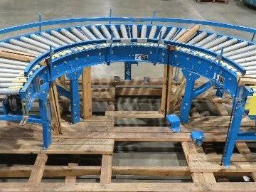 Hytrol 33"x 180° Curve Accumulation Roller Conveyor 30"BF .5Hp 460V Drive 75 FPM