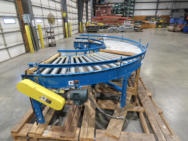 Hytrol 33"x 180° Curve Accumulation Roller Conveyor 30"BF .5Hp 460V Drive 75 FPM