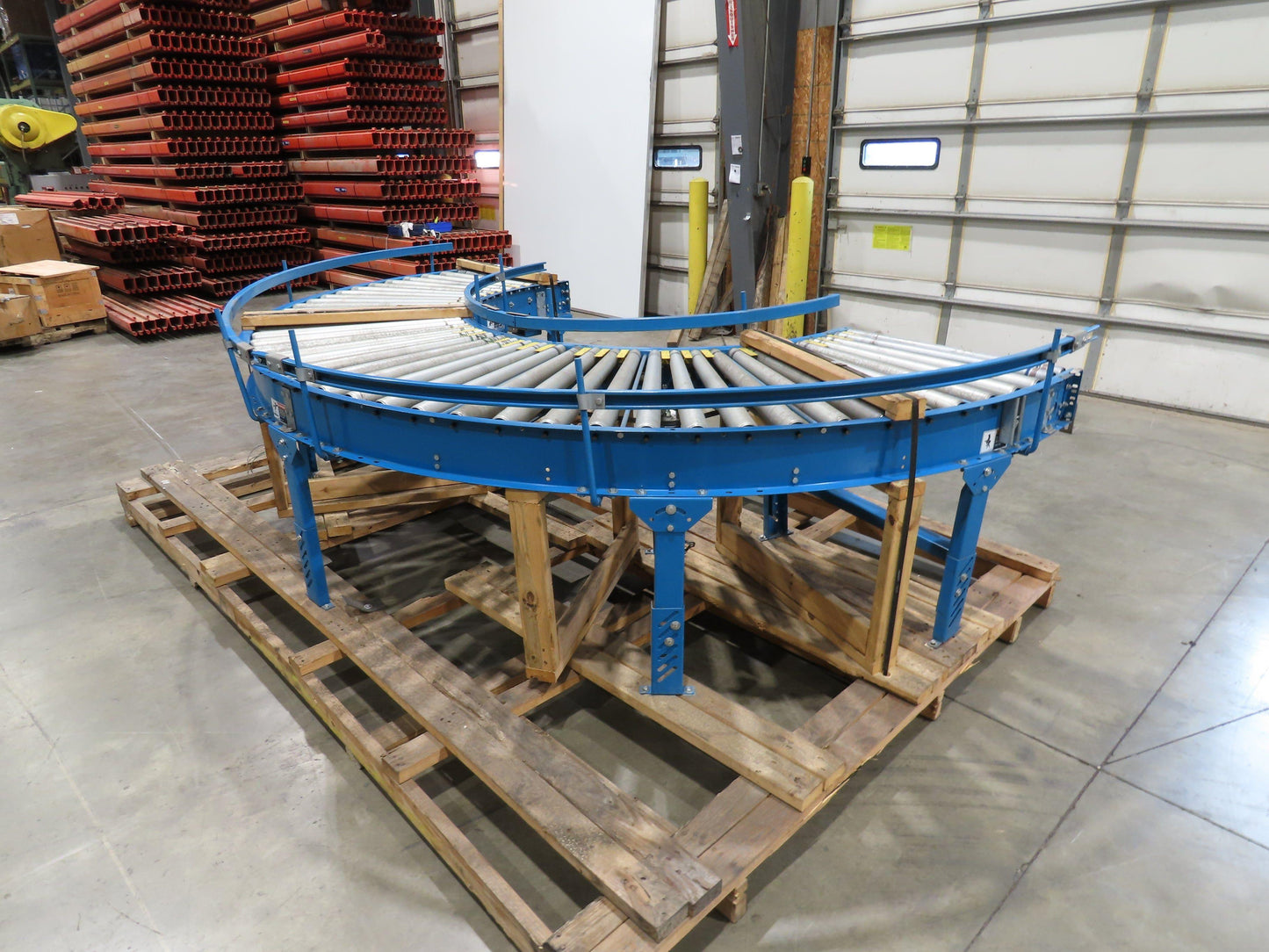 Hytrol 33"x 180° Curve Accumulation Roller Conveyor 30"BF .5Hp 460V Drive 75 FPM