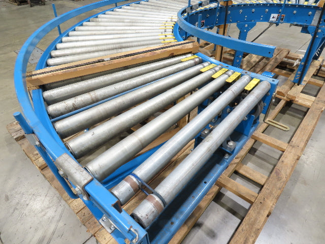 Hytrol 33"x 180° Curve Accumulation Roller Conveyor 30"BF .5Hp 460V Drive 75 FPM