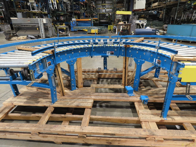 Hytrol 33"x 180° Curve Accumulation Roller Conveyor 30"BF .5Hp 460V Drive 75 FPM