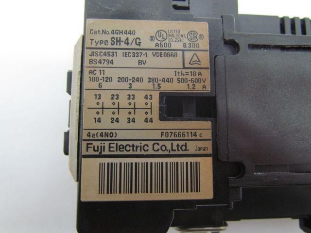 Fuji Electric SH-4/G 4GH440 4Pole 4-N.O. Contactor 24VDC Coil 6A@120V