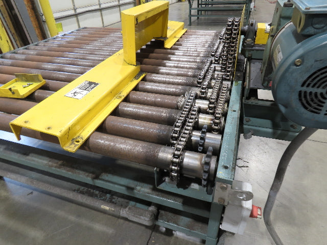 Hytrol Pallet Conveyor 2.5" Roller 51"BF x 5'L 460V Chain Drive 36 FPM 30-36"H