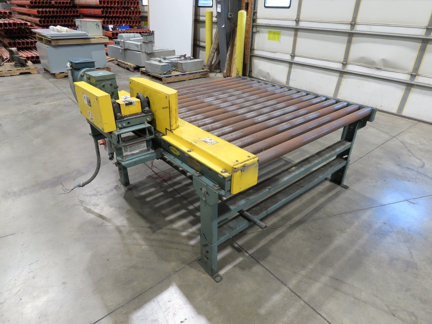 Hytrol Pallet Conveyor 2.5" Roller 51"BF x 5'L 460V Chain Drive 36 FPM 30-36"H