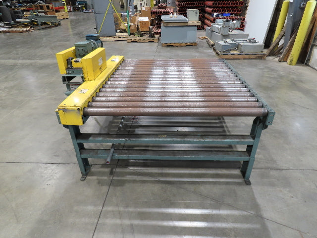 Hytrol Pallet Conveyor 2.5" Roller 51"BF x 5'L 460V Chain Drive 36 FPM 30-36"H