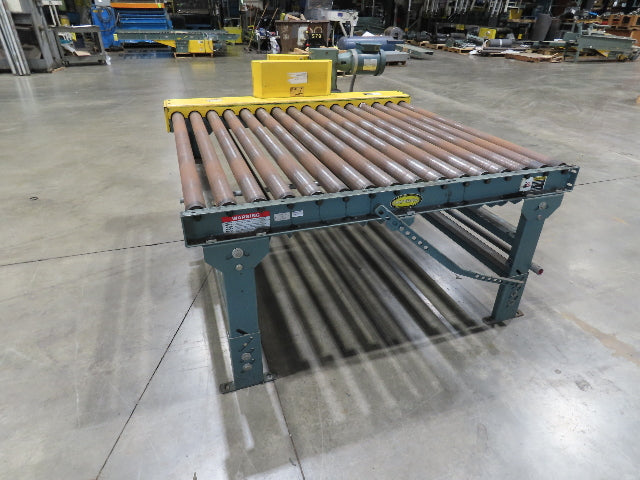 Hytrol Pallet Conveyor 2.5" Roller 51"BF x 5'L 460V Chain Drive 36 FPM 30-36"H