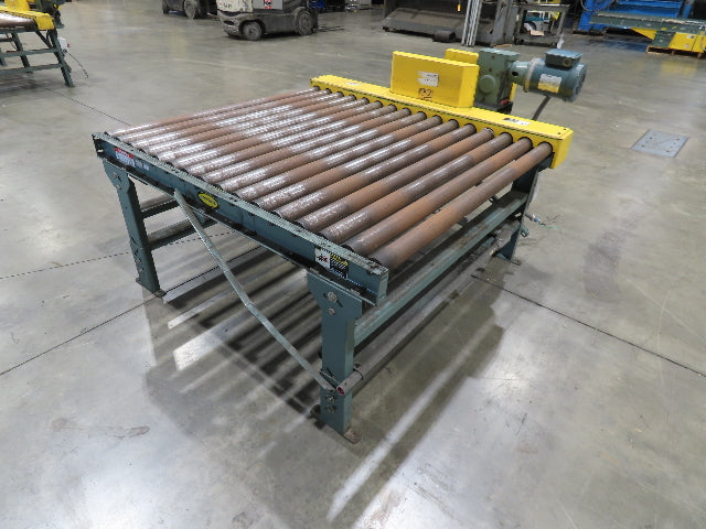 Hytrol Pallet Conveyor 2.5" Roller 51"BF x 5'L 460V Chain Drive 36 FPM 30-36"H