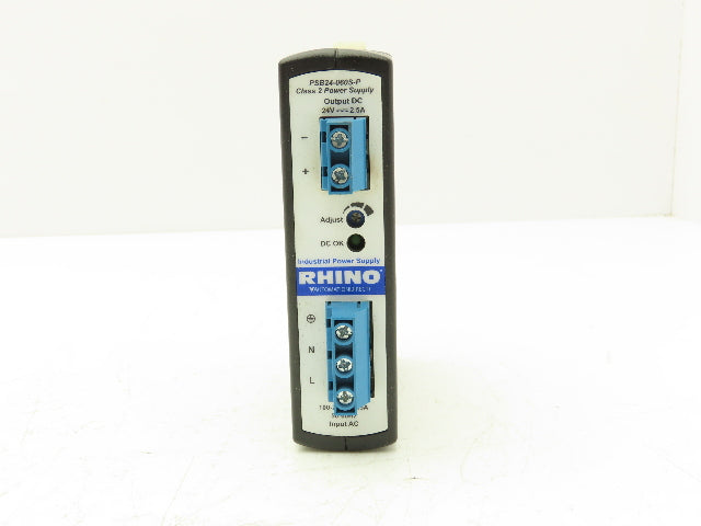 Rhino PSB24-060S-P Power Supply 1PH 100-240V 1.5A Input 24V 2.5A Output