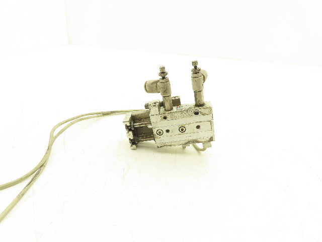 SMC MXQ8L-20CS Pneumatic Air Slide Table Cylinder w/Stops 8mm Bore 20mm Stroke