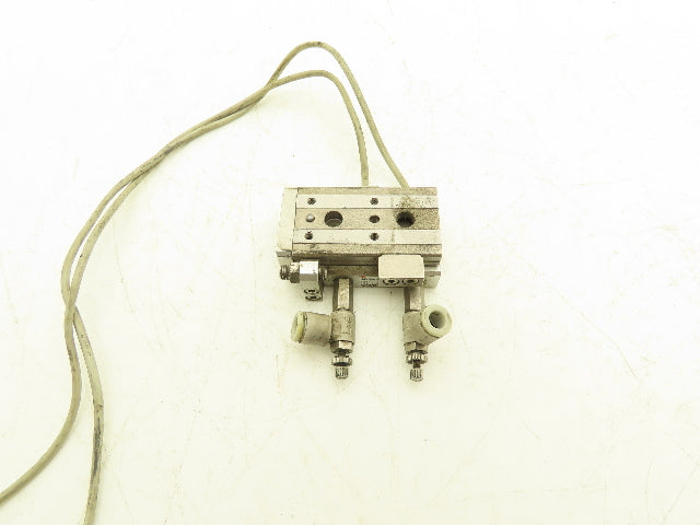 SMC MXQ8L-20CS Pneumatic Air Slide Table Cylinder w/Stops 8mm Bore 20mm Stroke