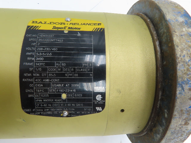 Sanwa VM 25 Stainless Centrifugal Pump 1" Flanged 2Hp 460V 13 GPM Ext Shaft