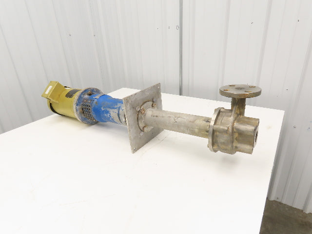 Sanwa VM 25 Stainless Centrifugal Pump 1" Flanged 2Hp 460V 13 GPM Ext Shaft
