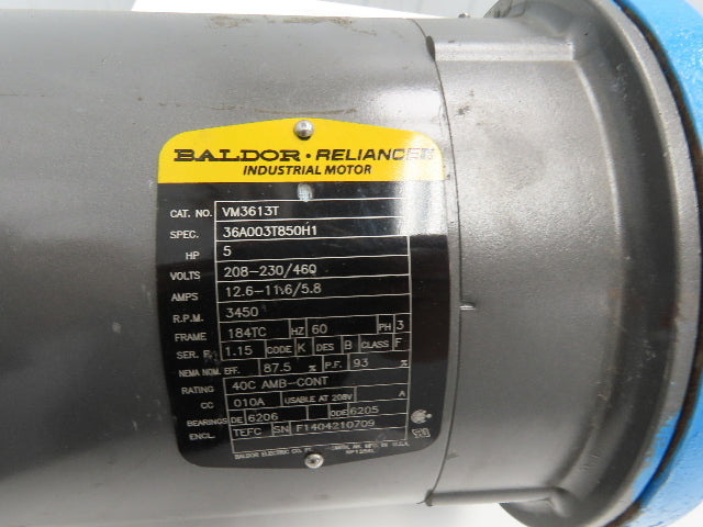 Sanwa Type VM Stainless Centrifugal Pump 1.5x2" Flanged 5Hp 3450 RPM 460V 3PH