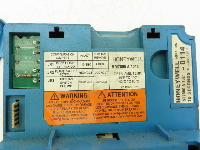 Honeywell RM7895 A 1014 Burner Control Purge Timer 10 Seconds Rev C
