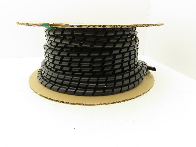 Panduit T75F-C0 Spiral Wrap Cable Sleeve Tubing 3/4"x 100' Black Polyethylene