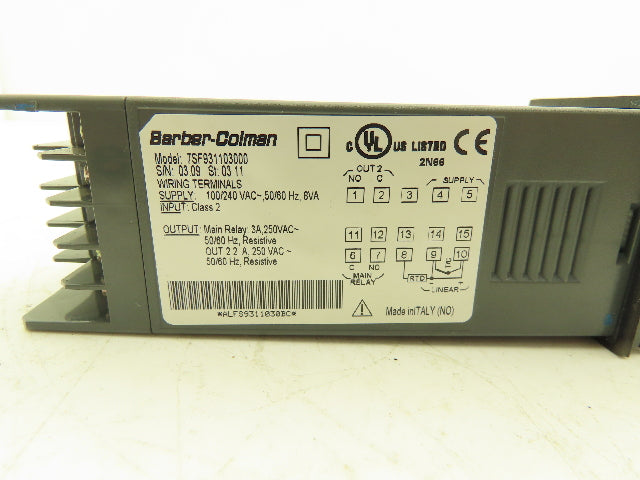 Barber-Colman 7SF931103000 7SF Temperature Controller 100-240V VAC Supply