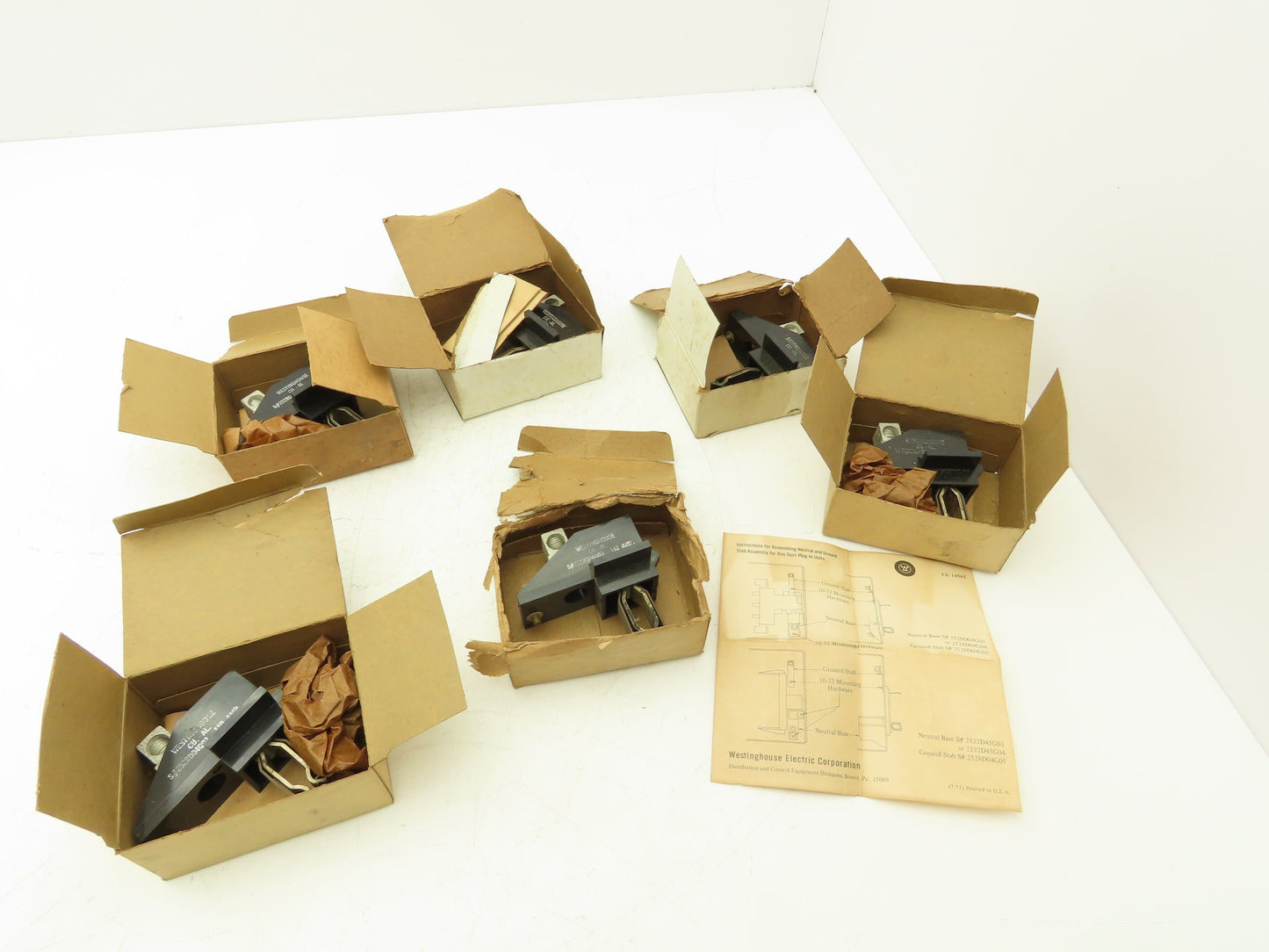 Westinghouse 2528D04G03 Bus Plug Neutral Stab Kit 110A 300VAC Lot of 6