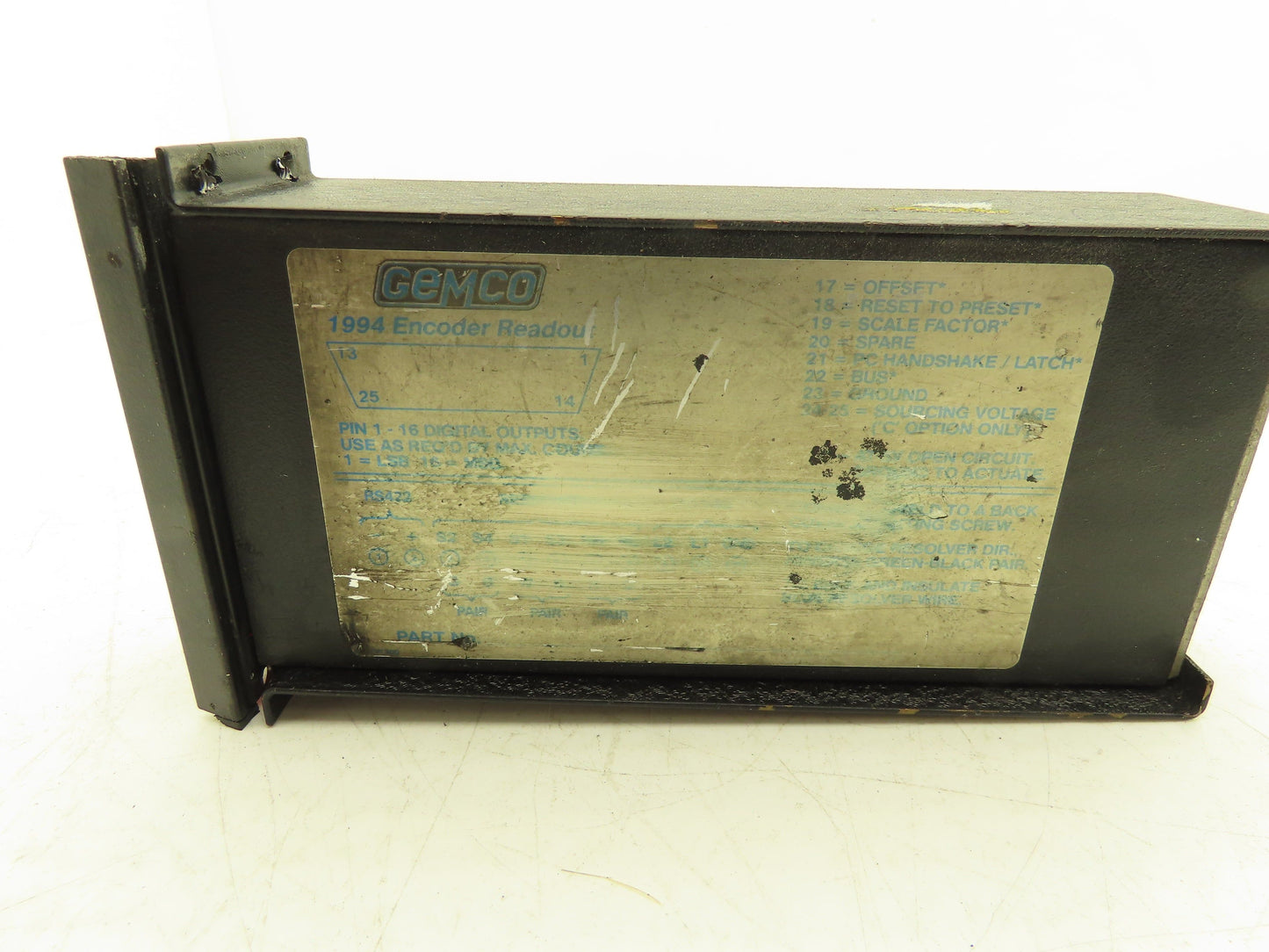 Gemco 1994 Encoder Readout LCD Display Mounting Brackets