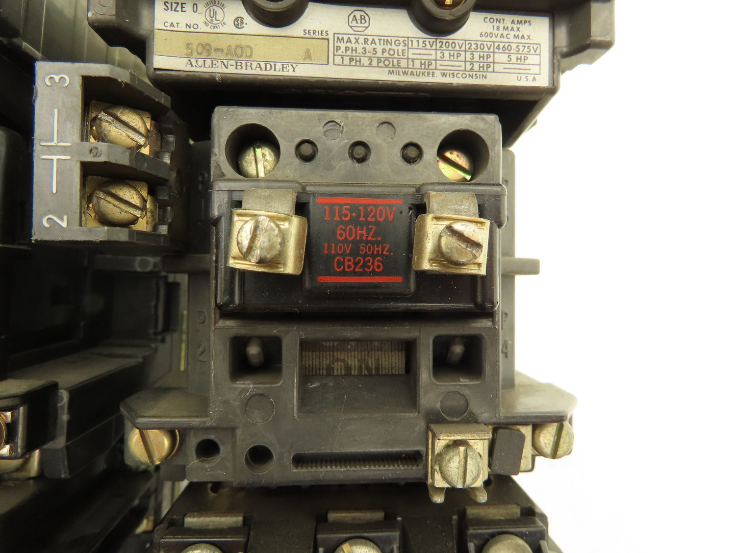 Allen Bradley 509-BOD 509-AOD Starter Overload Relay 120V Coil 600V Lot of 3
