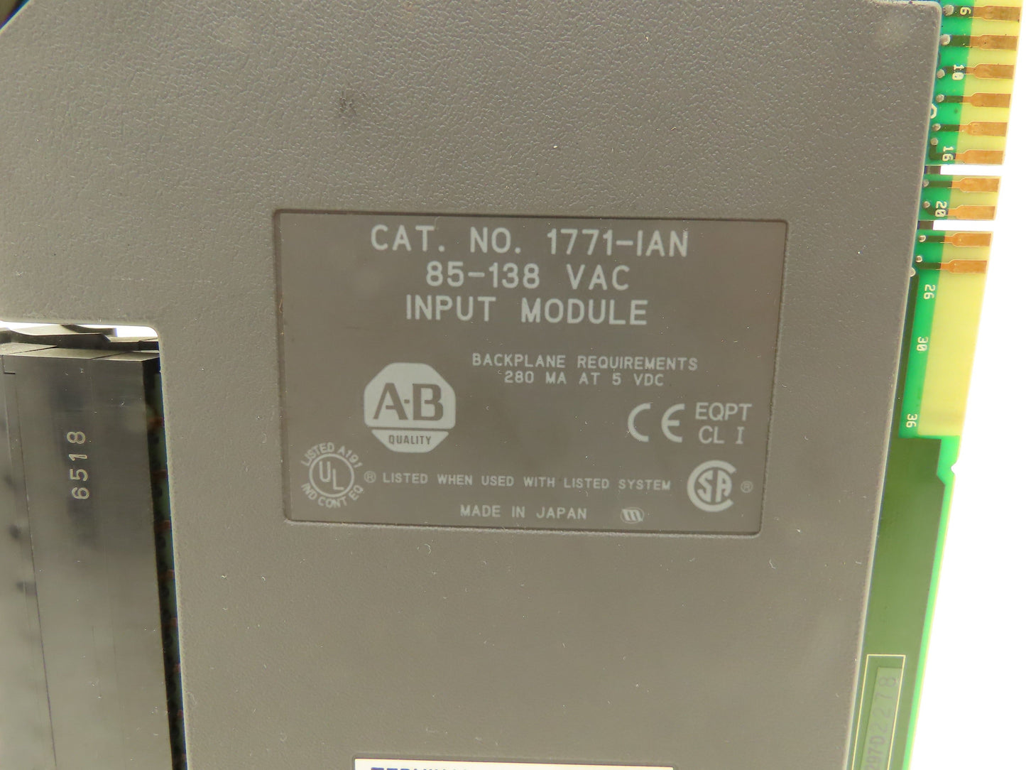 Allen Bradley 1771-IAN AC Input Module 85-138 VAC With Terminals
