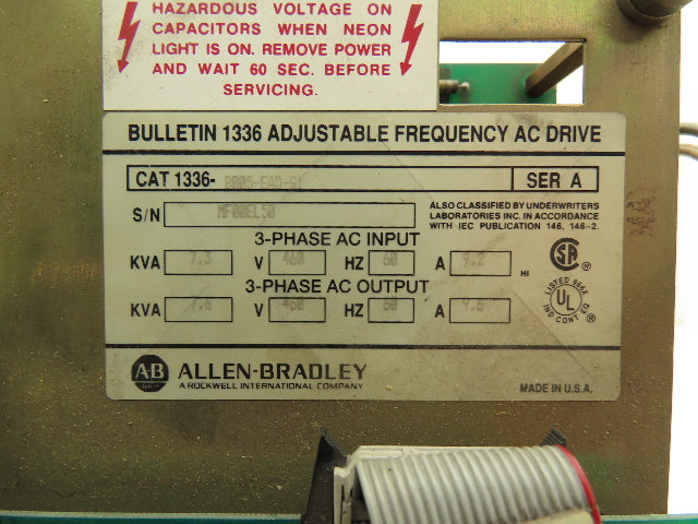 Allen Bradley 1336-B005-EAD-S1 Variable Frequency AC Drive 5Hp 460V VFD *PARTS*