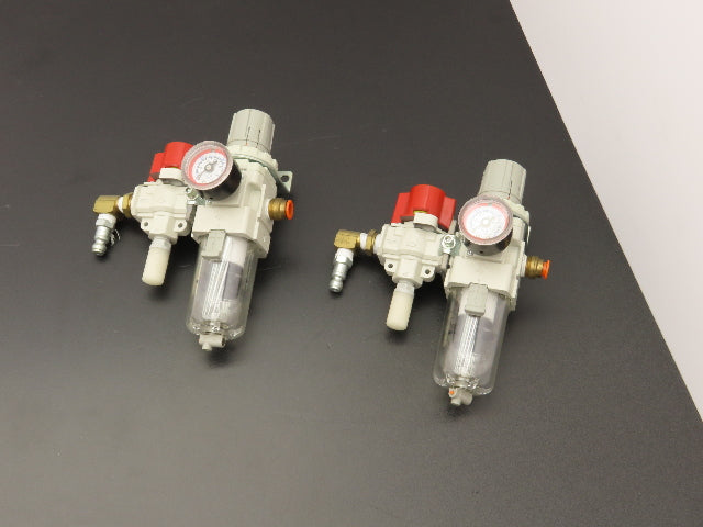 SMC VHS30-N03B-Z Regulator Filter Valve Gauge Muffler Assembly Lot of 2