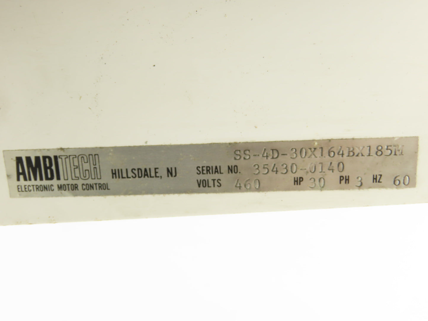 Ambitech SS-4D-30X164BX185M Motor Control 30Hp 460vAC 3Ph