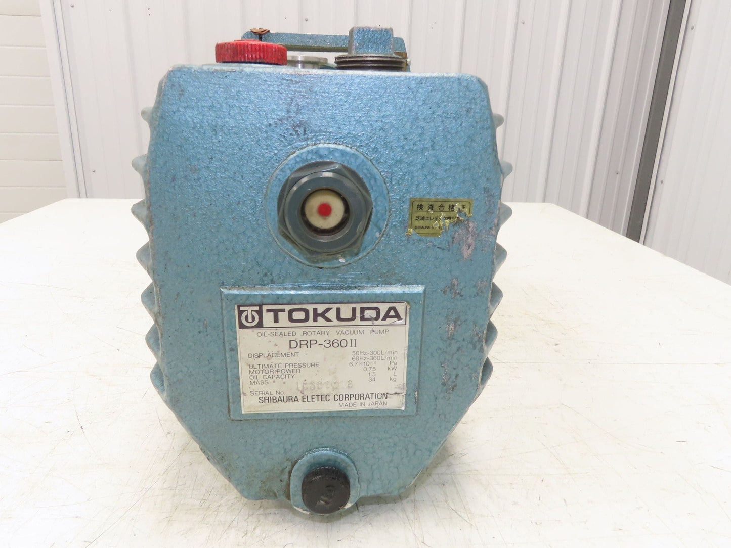 Tokuda DRP-360II Rotary Vane Vacuum Pump 360L/Min 1Hp 220V 3PH