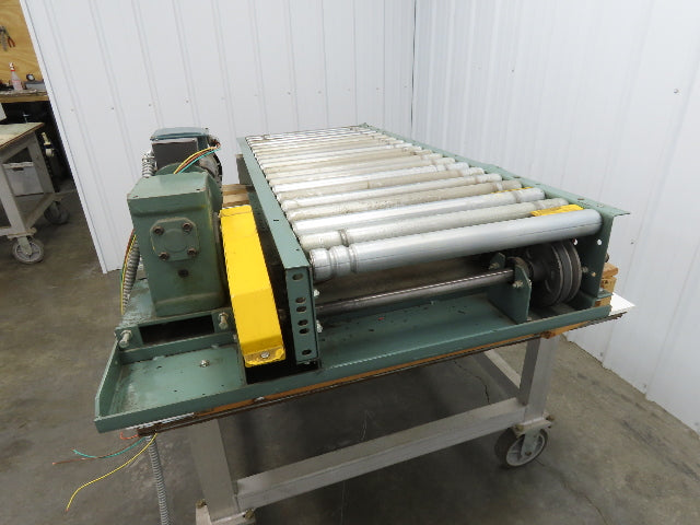 Hytrol 24"x 60" Accumulation Roller Conveyor 21"BF V-Belt End Drive 1Hp 230/460V