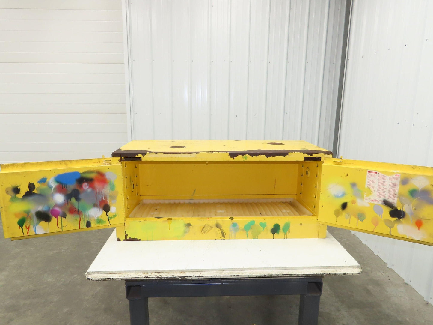 Justrite 25801 Yellow Flammable Safety Cabinet 12 Gallon Liquid Piggyback