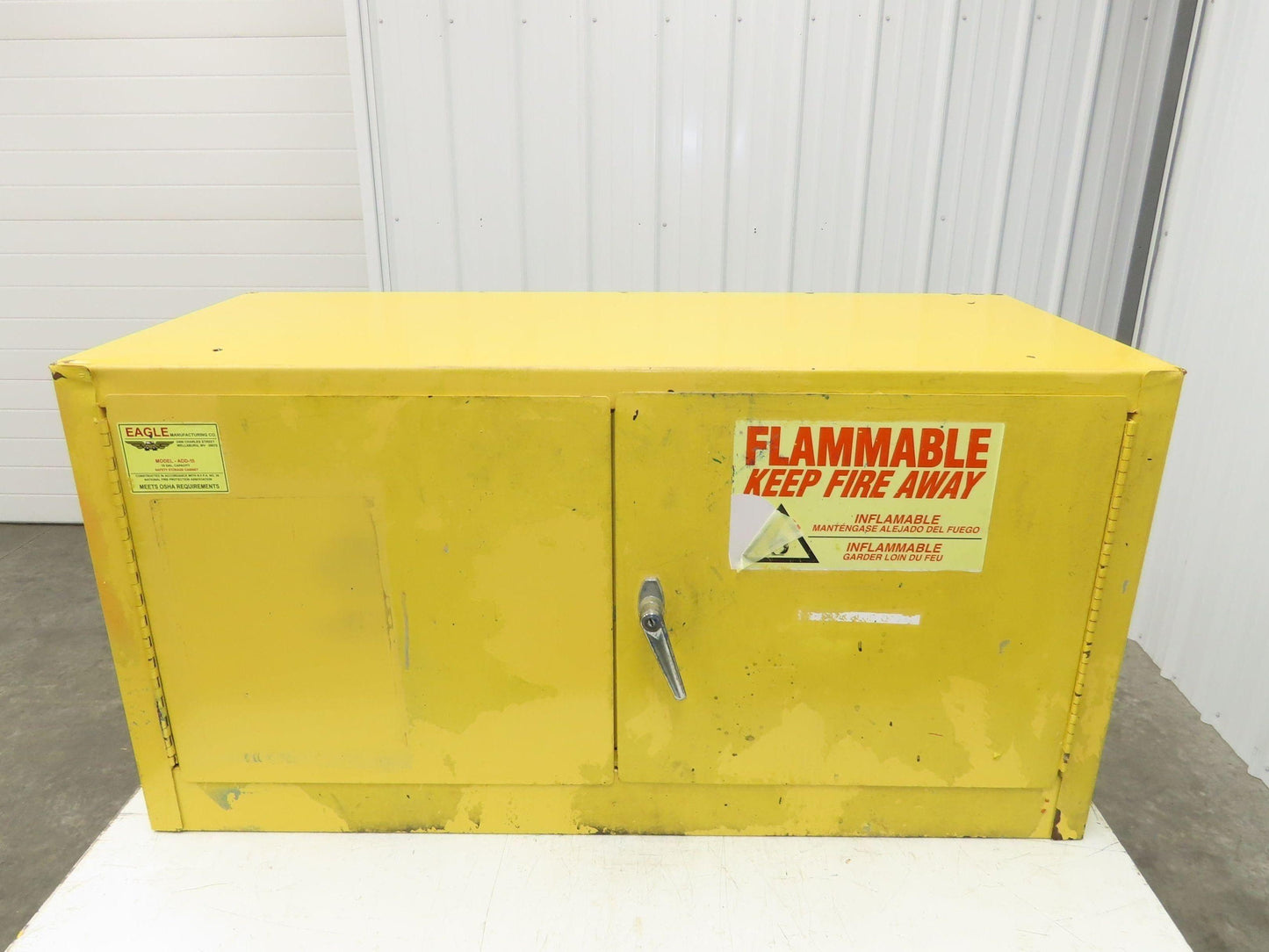 Eagle ADD-15 Yellow Flammable Safety Cabinet 15 Gallon Liquid Piggyback