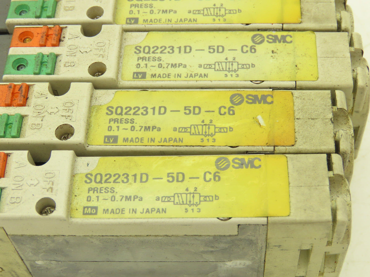 SMC SQ2231D-5D-C6 Pneumatic 5 Port 2 Pos. Double Solenoid Valve 24V Lot of 6