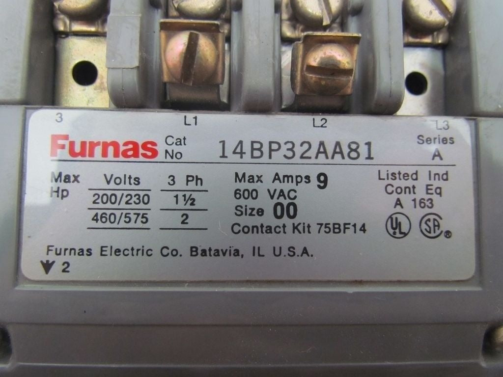Furnas Siemens 14BP332AA81 Motor Starter Control SZ 00 3PH Open 120V Coil