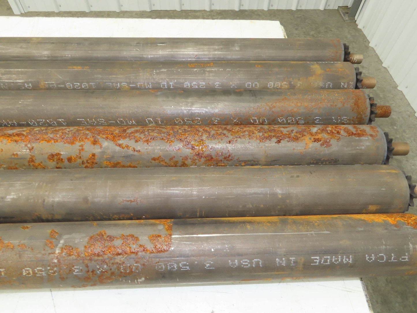 3.5" Steel Conveyor Roller Chain Drive Sprocket 52" Pallet Conveyor Lot of 6