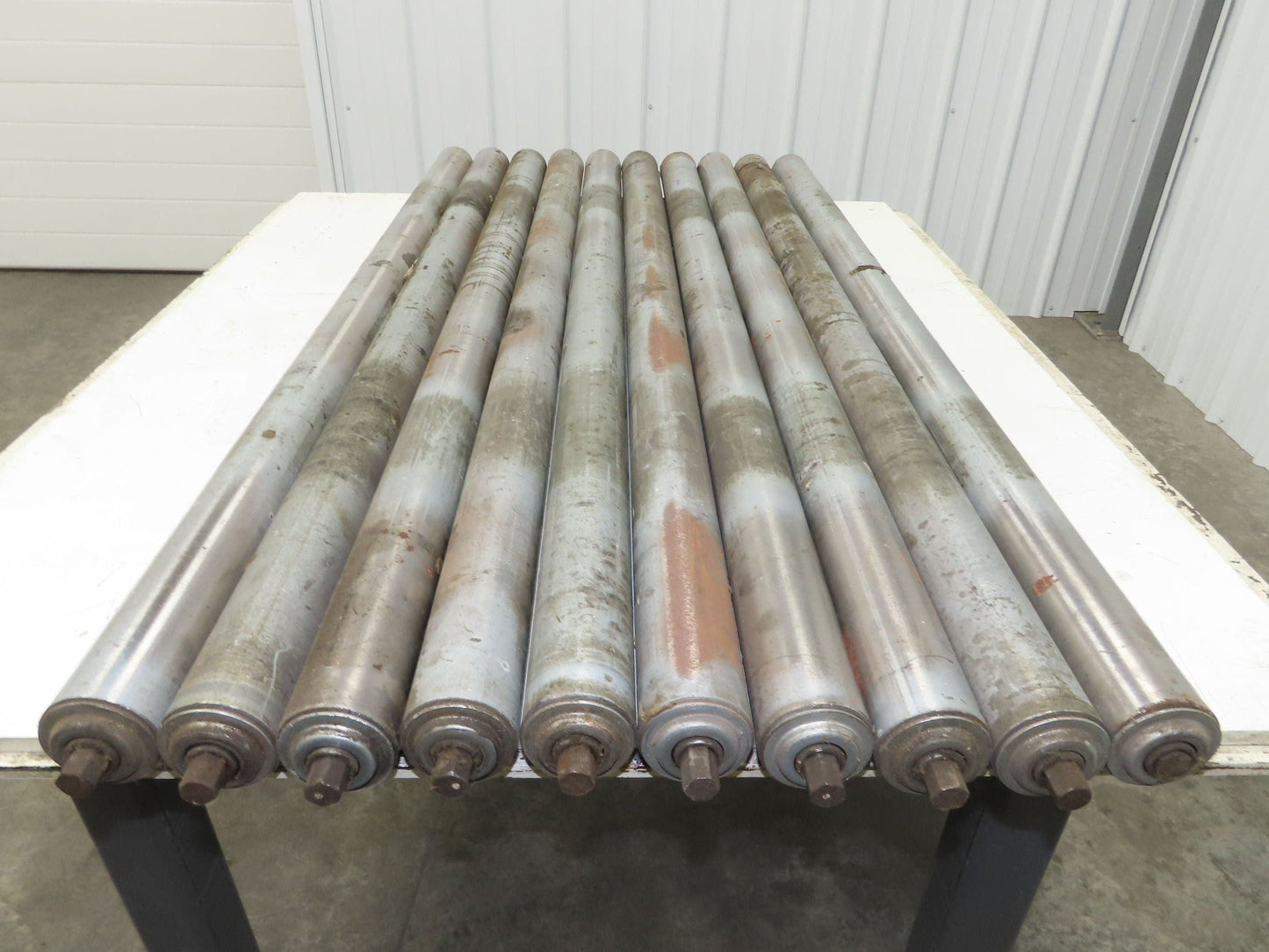 2.5" Gravity Conveyor Roller 52"BF Pallet Conveyor 11/16" Hex Axle Lot of 10