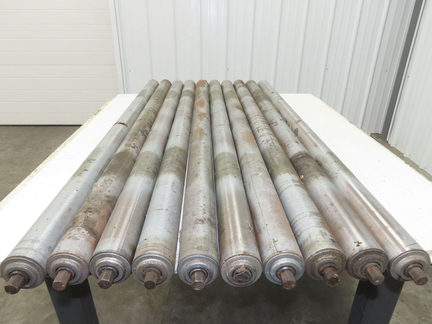 2.5" Gravity Conveyor Roller 52"BF Pallet Conveyor 11/16" Hex Axle Lot of 10