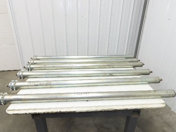 2.5" Galvanized Conveyor Roller Double Sprocket 52" Pallet Conveyor Lot of 6