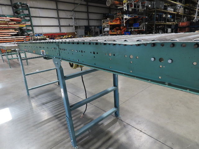 Roach 36"x 15' Live Roller Conveyor 33"BF Line Shaft O-Ring Drive 65fpm 460V 3PH