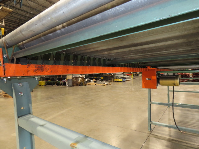 Roach 36"x 15' Live Roller Conveyor 33"BF Line Shaft O-Ring Drive 65fpm 460V 3PH