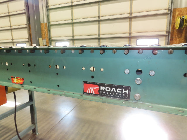 Roach 36"x 15' Live Roller Conveyor 33"BF Line Shaft O-Ring Drive 65fpm 460V 3PH