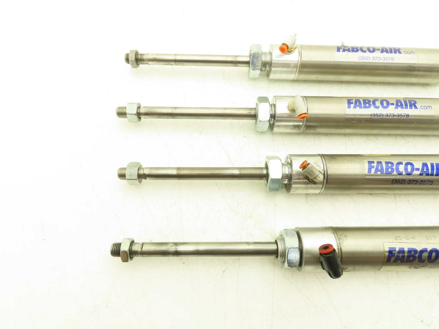 Fabco-Air 25-D-4 Pneumatic Air Cylinder 1-1/4" Bore 4-1/2" Stroke Lot of 4