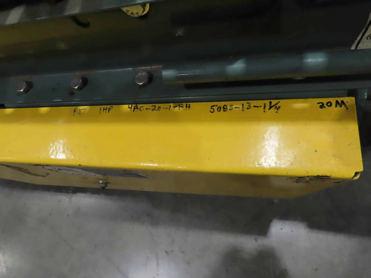 Hytrol 24"x 10' Belt-Over Roller Conveyor 21"BF Center Drive 1Hp 230/460V 136fpm