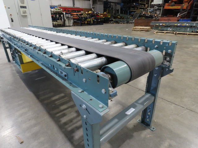 Hytrol 24"x 10' Belt-Over Roller Conveyor 21"BF Center Drive 1Hp 230/460V 136fpm