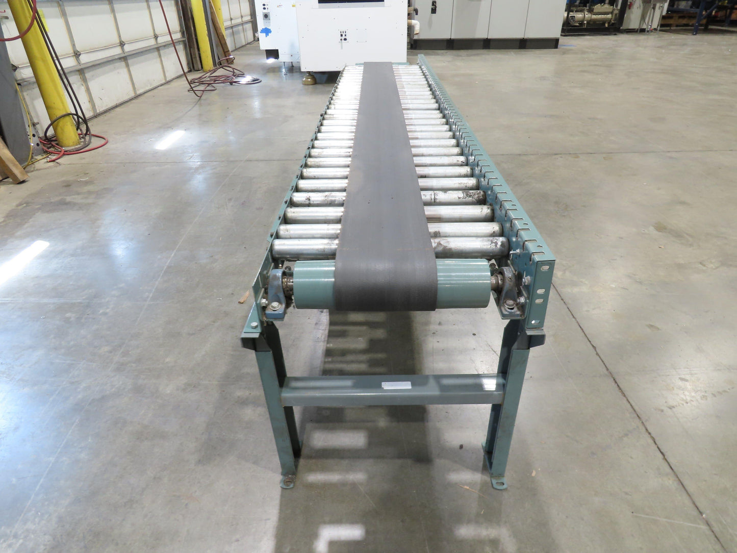 Hytrol 24"x 10' Belt-Over Roller Conveyor 21"BF Center Drive 1Hp 230/460V 136fpm
