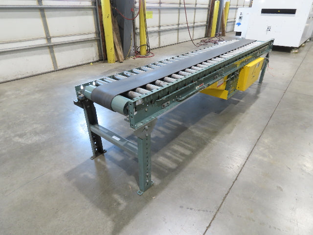 Hytrol 24"x 10' Belt-Over Roller Conveyor 21"BF Center Drive 1Hp 230/460V 136fpm