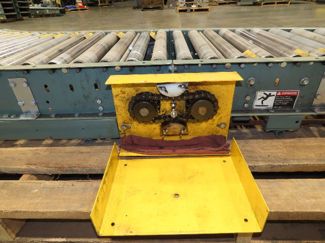 Hytrol 45° S-Curve 24" Accumulation Roller Conveyor 21"BF Slave Belt Drive 9' 6"