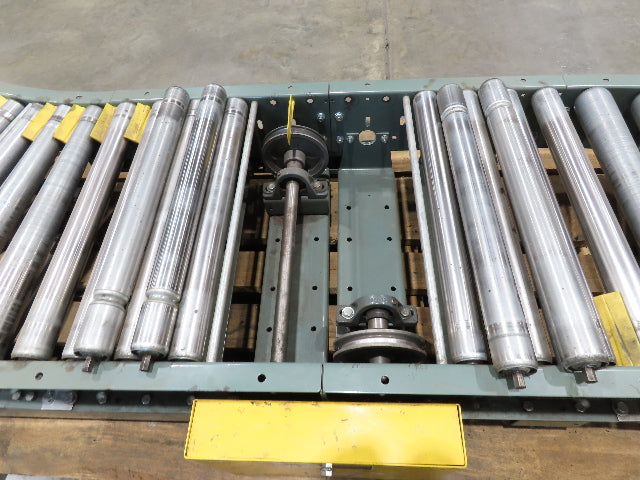 Hytrol 45° S-Curve 24" Accumulation Roller Conveyor 21"BF Slave Belt Drive 9' 6"