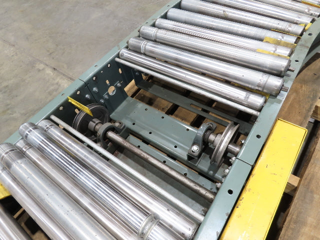 Hytrol 45° S-Curve 24" Accumulation Roller Conveyor 21"BF Slave Belt Drive 9' 6"